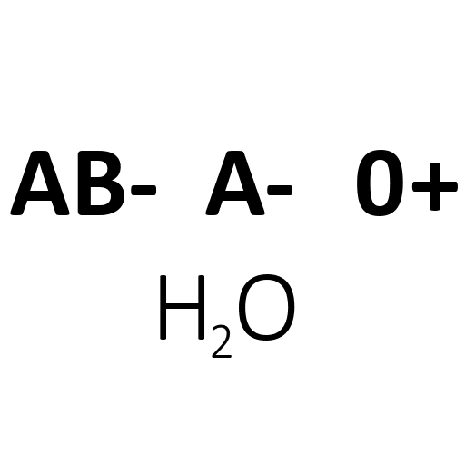 Dingbats AB- A- 0+ H2O