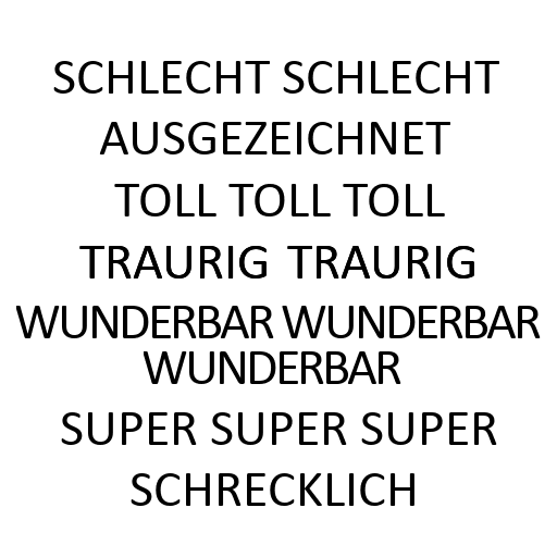 Dingbats SCHLECHT SCHLECHT AUSGEZEICHNET