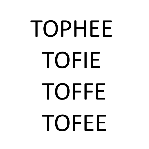 Dingbats TOPHEE TOFIE TOFFE TOFEE