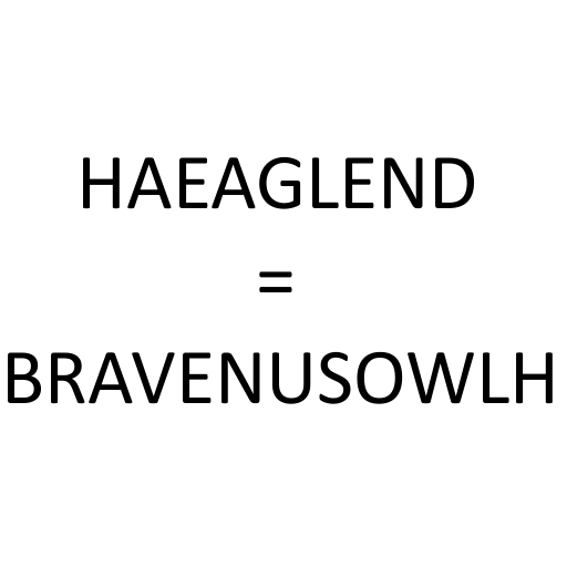Dingbats HAEAGLEND = BRAVENUSOWLH